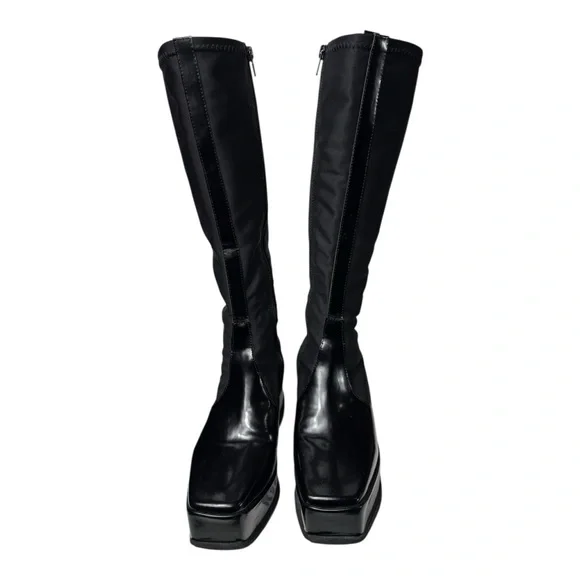Black Platform Knee-High Boots Jeffrey Campbell - Picture 2 of 7